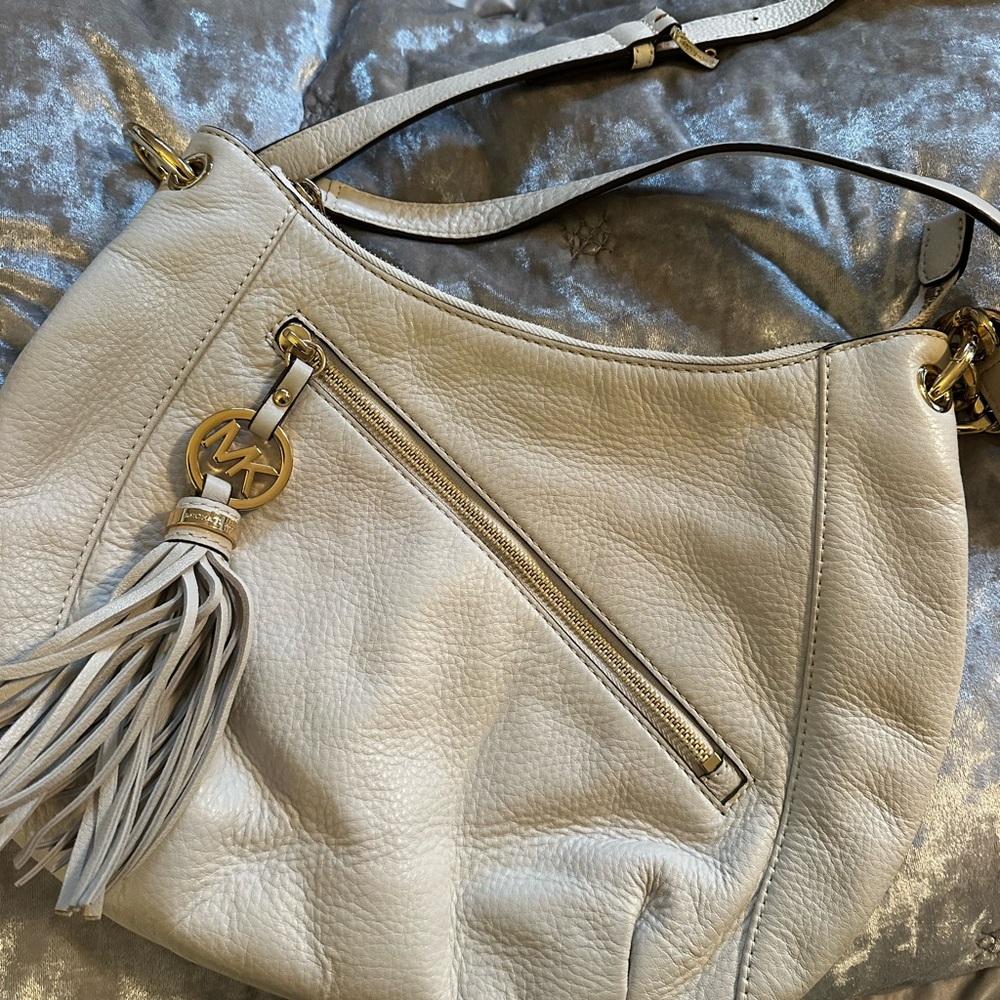 Michael Kors Off-White Leather Hobo Bag
